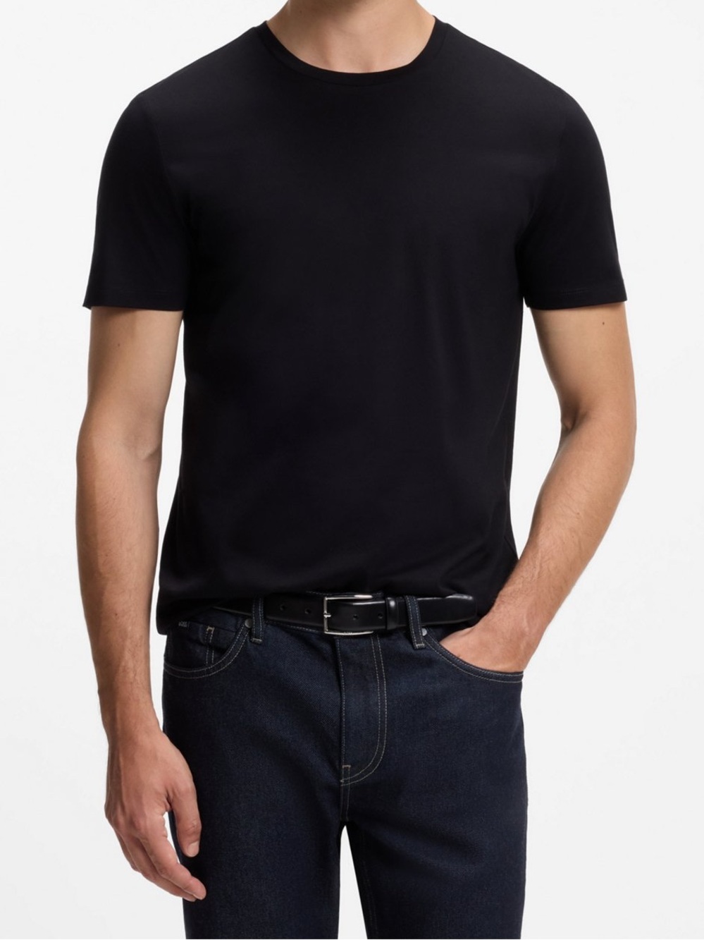 Hugo Boss Men Black Short-Sleeve Crew Neck T-Shirt Size Small